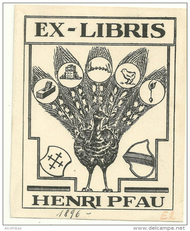 Exlibris Le Paen Henri Pfau Anoté 1896 - Ex-Libris