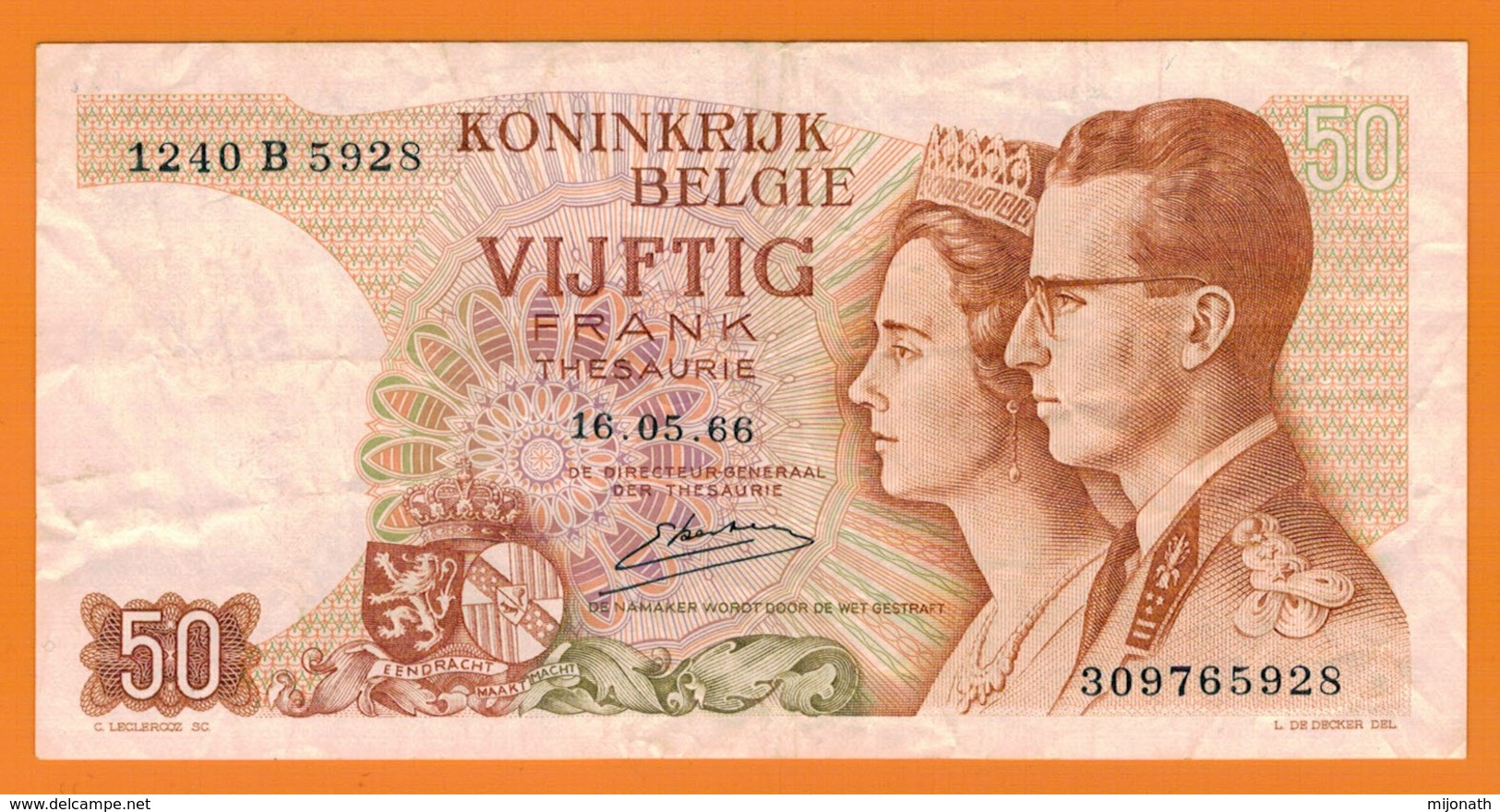 Nu-Belgique-Billet De 50 Francs De 1966 - Autres & Non Classés