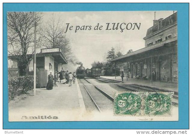 CPA - Chemin De Fer Train En Gare LUCON 85 - Lucon