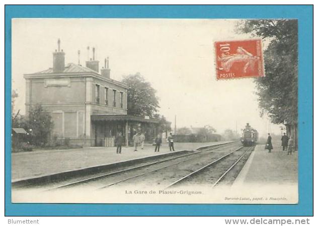 CPA - Chemin De Fer Arrivée Du Train En Gare PLAISIR-GRIGNON 78 - Plaisir