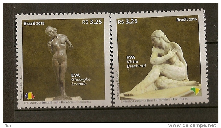 Brazil ** & Joint Issue Brazil And Romania, Sculptures 2015 (4543) - Ungebraucht