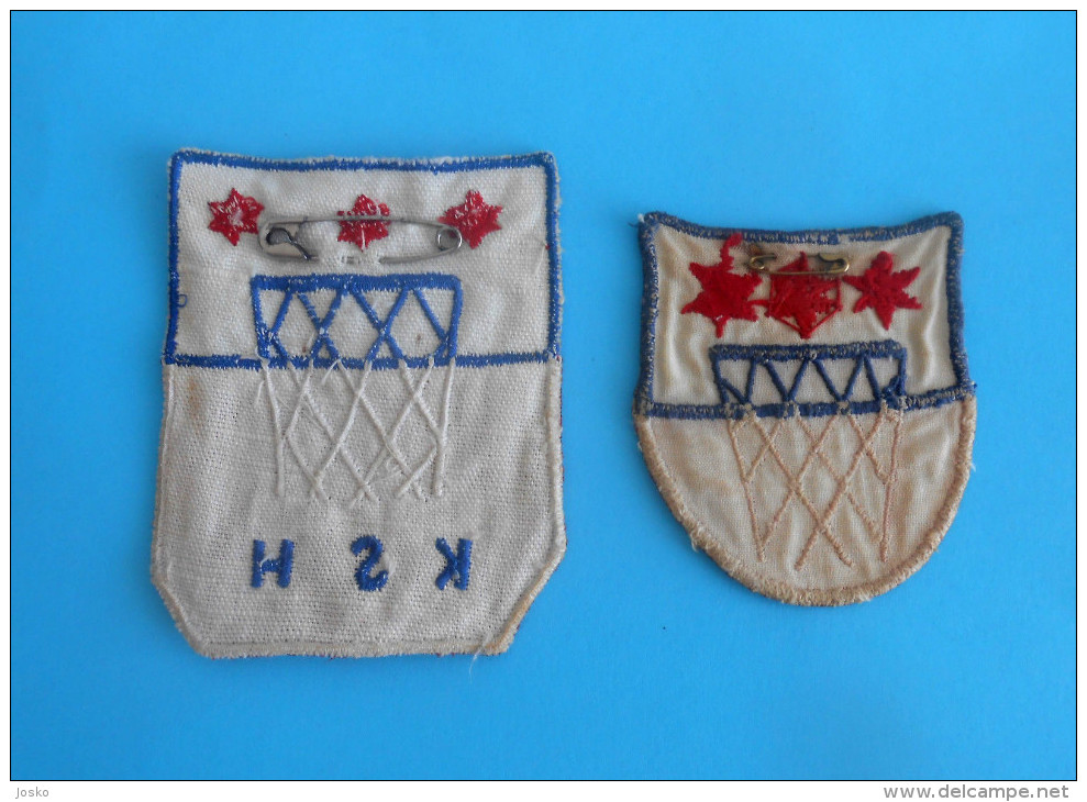 CROATIAN BASKETBALL FEDERATION (KSH) Lot Of 2. Very Old Rare Patches 1950's * Basket-ball Patch Ecusson Pallacanestro - Kleding, Souvenirs & Andere