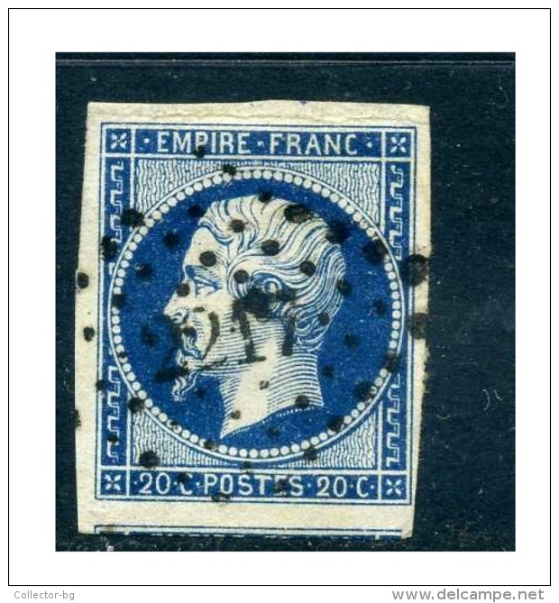 ULTRA RARE 20C EMPIRE FRANC FRANCE NAPOLEON III 1850 2217 DEEP BLUE COLOR SUPERB STAMP TIMBRE USED - 1852 Louis-Napoleon