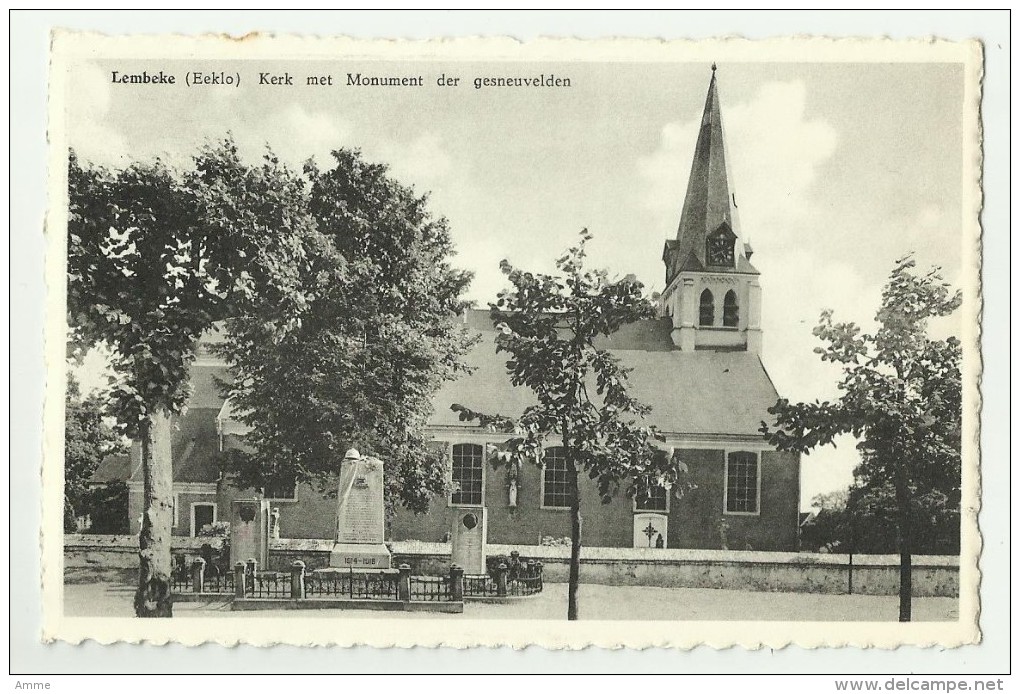 Lembeke (Eeklo)  -   Kerk Met Monument Der Gesneuvelden - Kaprijke