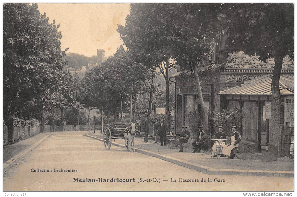 78-MEULAN-HARDRICOURT- LA DESCENTE DE LA GARE - Meulan