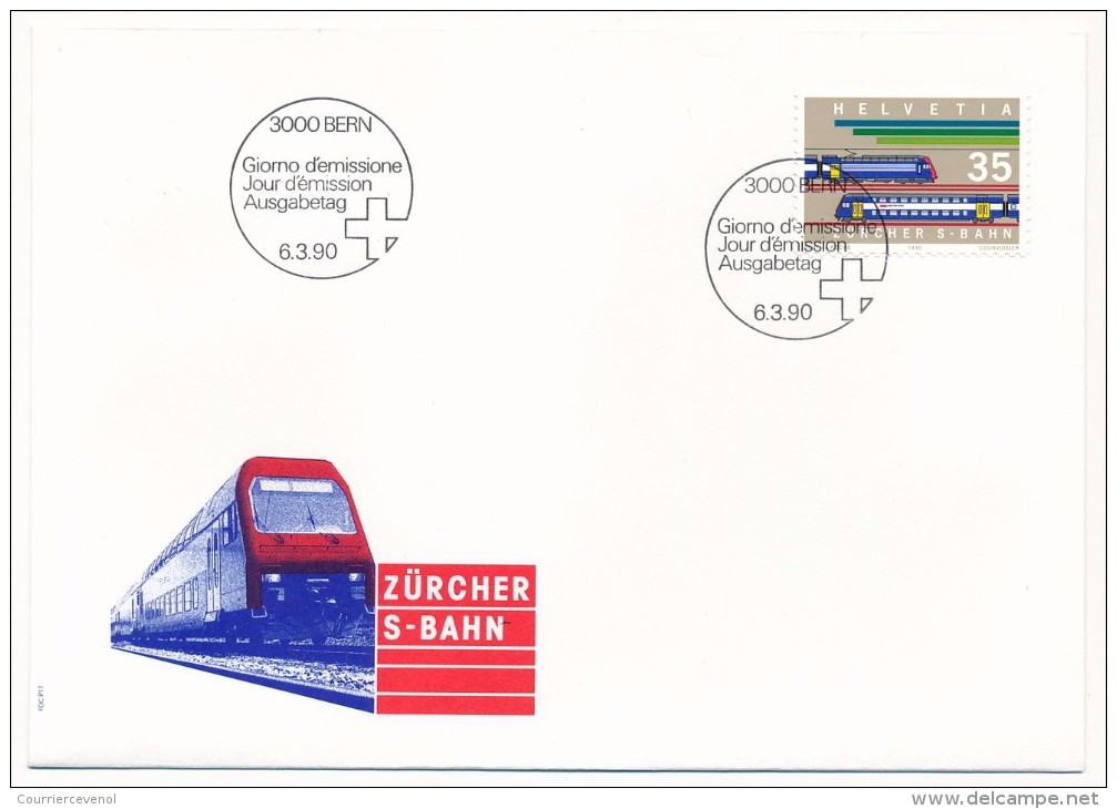 SUISSE - FDC 1990 - Timbres Poste Spéciaux (hockey, Train, Parrainage, Philatélie) - 5 Enveloppes (2 Séries) - FDC