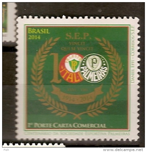 Brazil ** & Centenary Of Sports Palmeiras Club 2014 (4567) - Ungebraucht