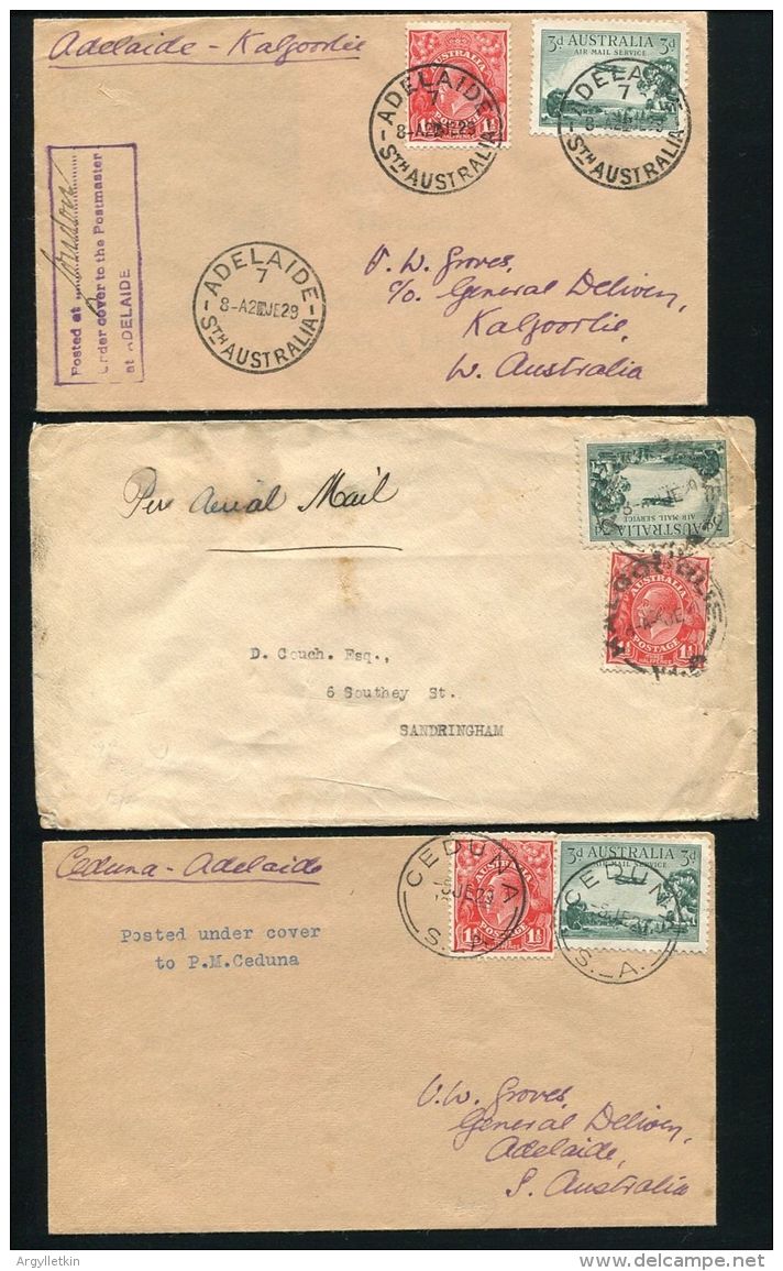 AUSTRALIA WEST AND SOUTH FIRST AUSTRALIA FLIGHT EAST TO WEST 1929 - Lettres & Documents