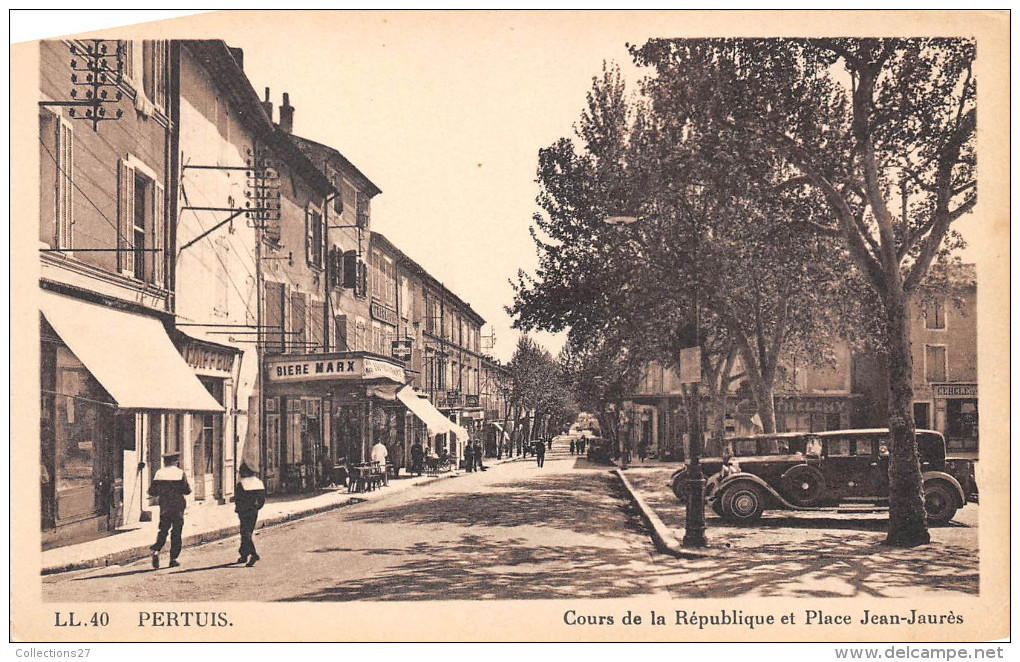 84-PERTUIS- COURS DE LA REPUBLIQUE ET PLACE SAINT JEAN - Pertuis