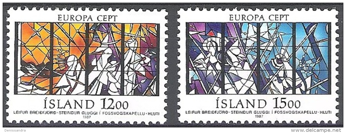 Island 1987 Michel 665 - 666 Neuf ** Cote (2013) 6.00 Euro Europa CEPT Vitraux De Chapelle De Fossvog Reykjavik - Unused Stamps