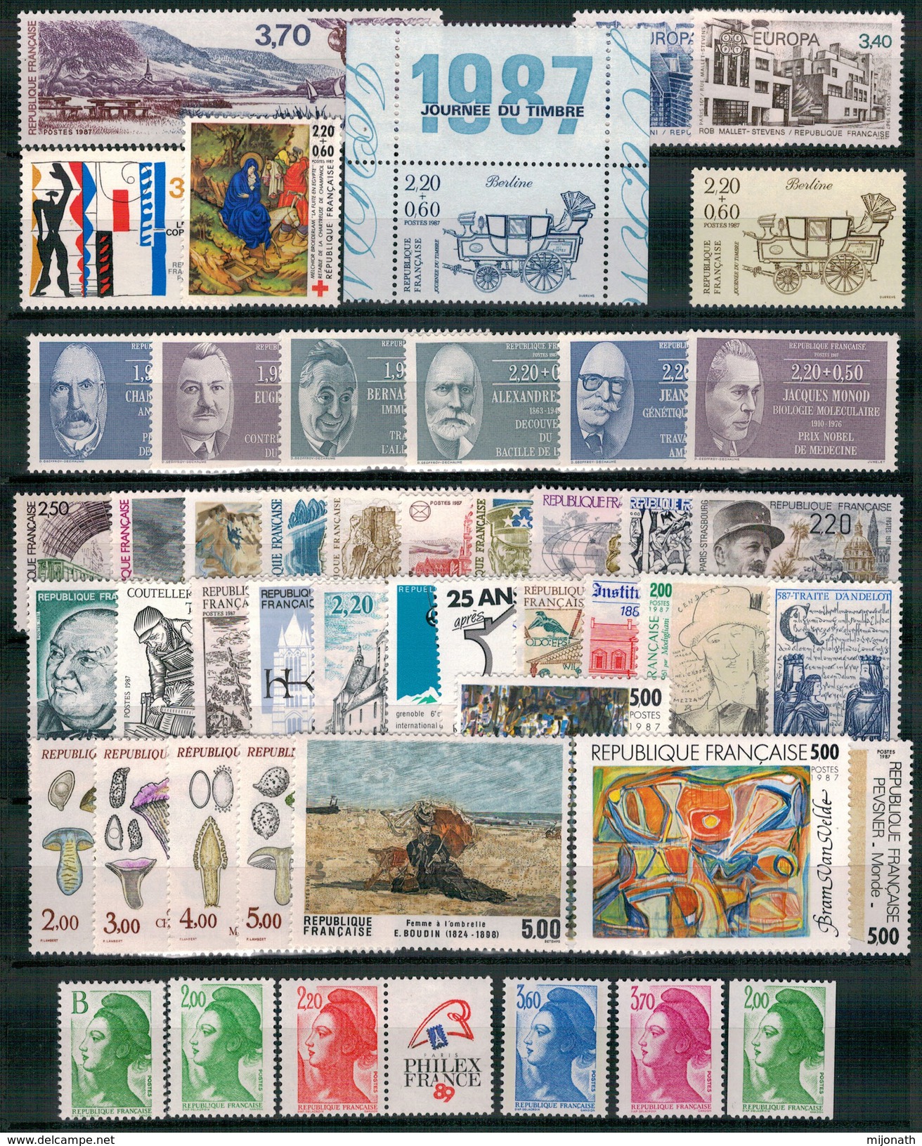 Ph-France-Année Complète 1987 Neuf** Luxe - 48 Timbres - 1980-1989