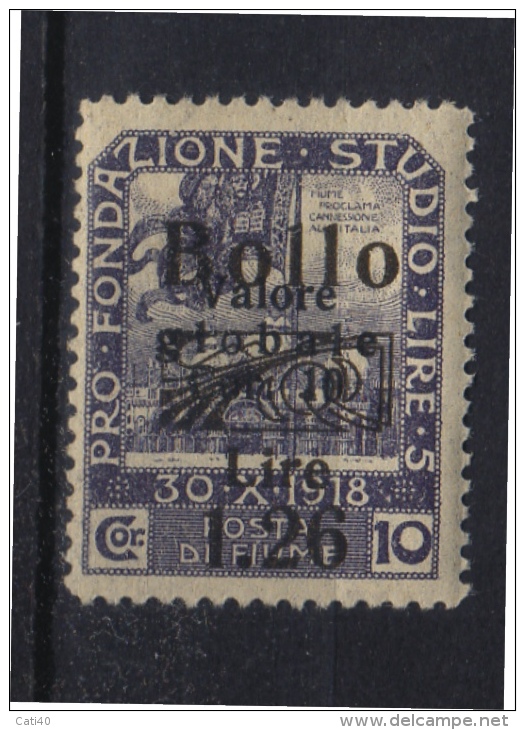 MARCA DA BOLLO/REVENUE  - FIUME - BOLLO Lire 1,26 - USATO - Fiume & Kupa