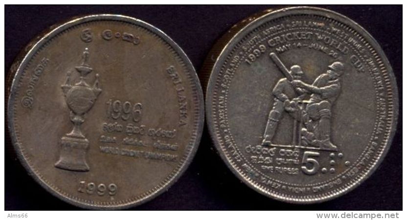 Sri Lanka 5 Rupees 1999 VF+ ( 1996 World Cricket Champions ) - Sri Lanka