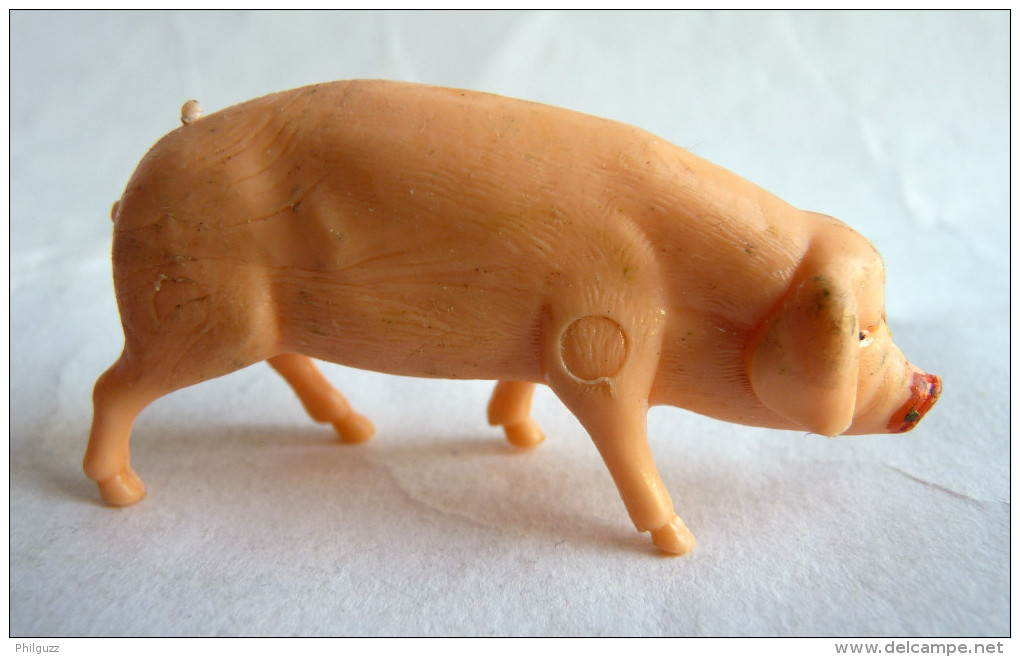 FIGURINE Marque Inconnue  - ANIMAUX ANIMAL DE LA FERME - COCHON DEBOUT (2) Pas Clairet Starlux - Varkens