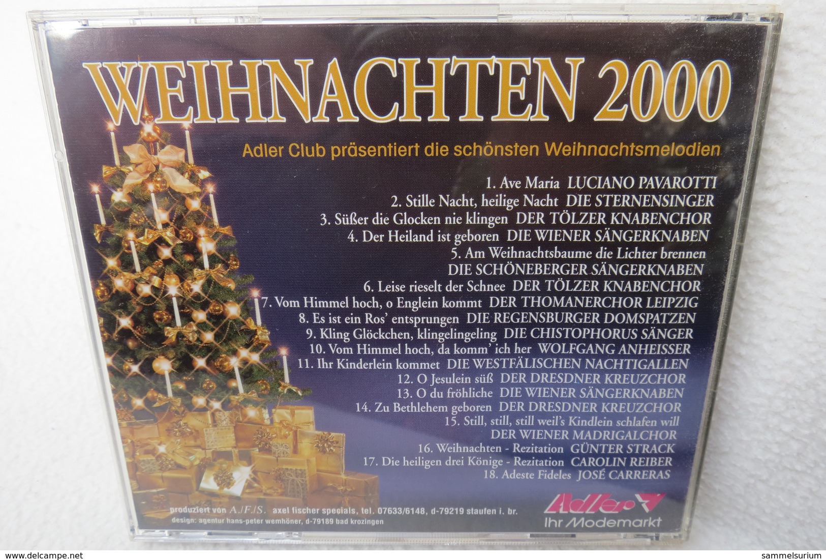 CD "Weihnachten 2000" Die Schönsten Weihnachtsmelodien - Christmas Carols