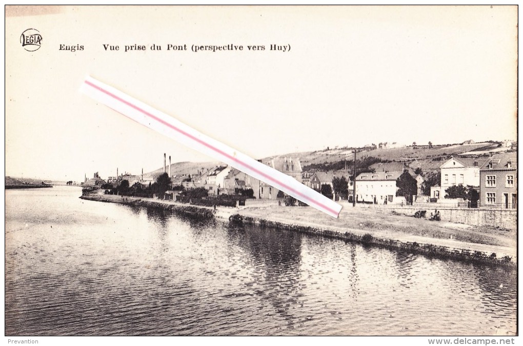 ENGIS - Vue Prise Du Pont (perspective Vers Huy)  - Superbe Carte - Engis