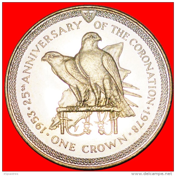 * GREAT BRITAIN: ISLE OF MAN ★ 1 CROWN 1953-1978 FALCONS BU!  LOW START &#9733; NO RESERVE! - Isle Of Man