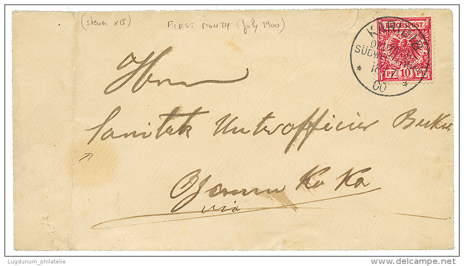 DSWA - VORLAUFER : 1900 10pf(v47) Canc. KARIBIB 18/7.00 (first Month - Open 1.7.00) On Envelope(crease). Very Scarce (ST - Autres & Non Classés