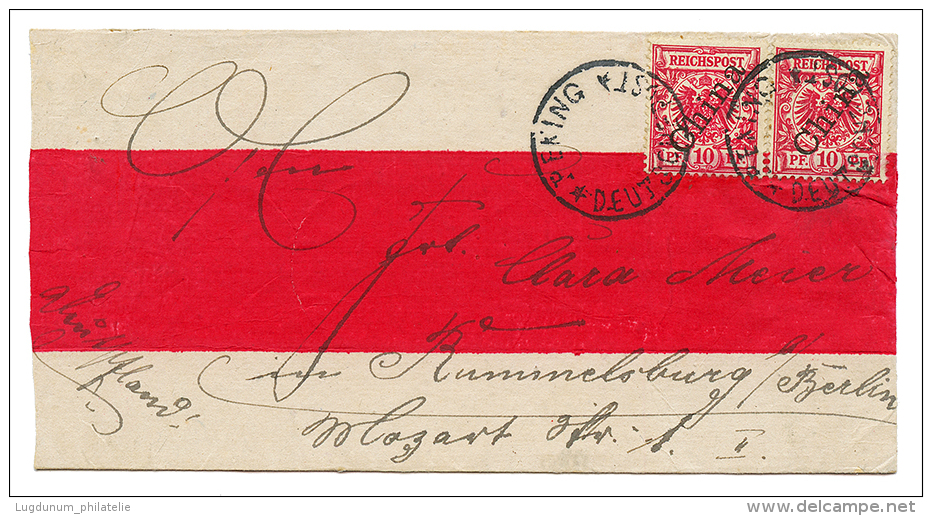 1900 10pf(x2) Canc. PEKING (special Type) On "MANDARIN" Envelope To GERMANY. Signed LANTELME. Vvf. - Autres & Non Classés