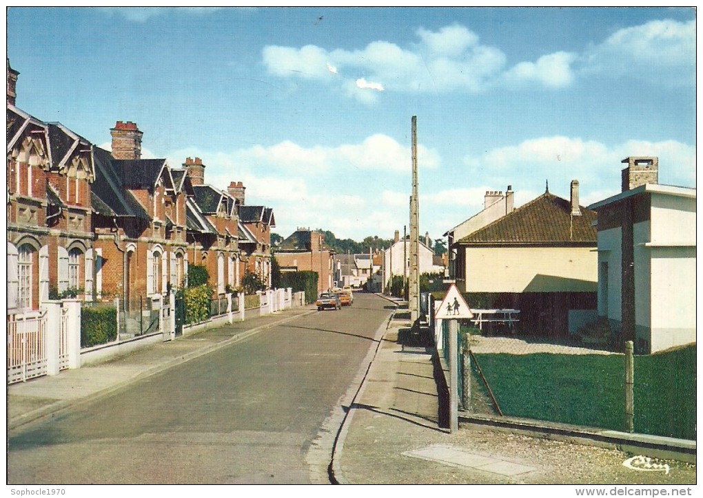 SOMME - 80 - CONTY - CPSM GF Couleur - Rue Des Ecoles - Conty