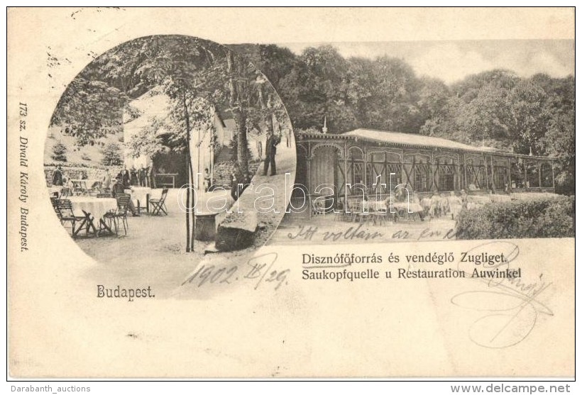 T2 Budapest XII. Zugliget, DisznófÅ‘ Forrás és VendéglÅ‘; Divald Károly 173. Sz. - Non Classés