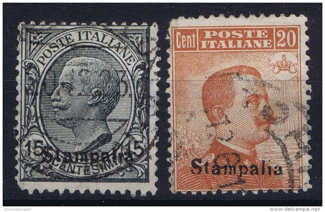 Italy: Stampalia  Sa  10 + 11 Mi Nr 12 XIII +13 XIII Used Obl. - Egée (Stampalia)