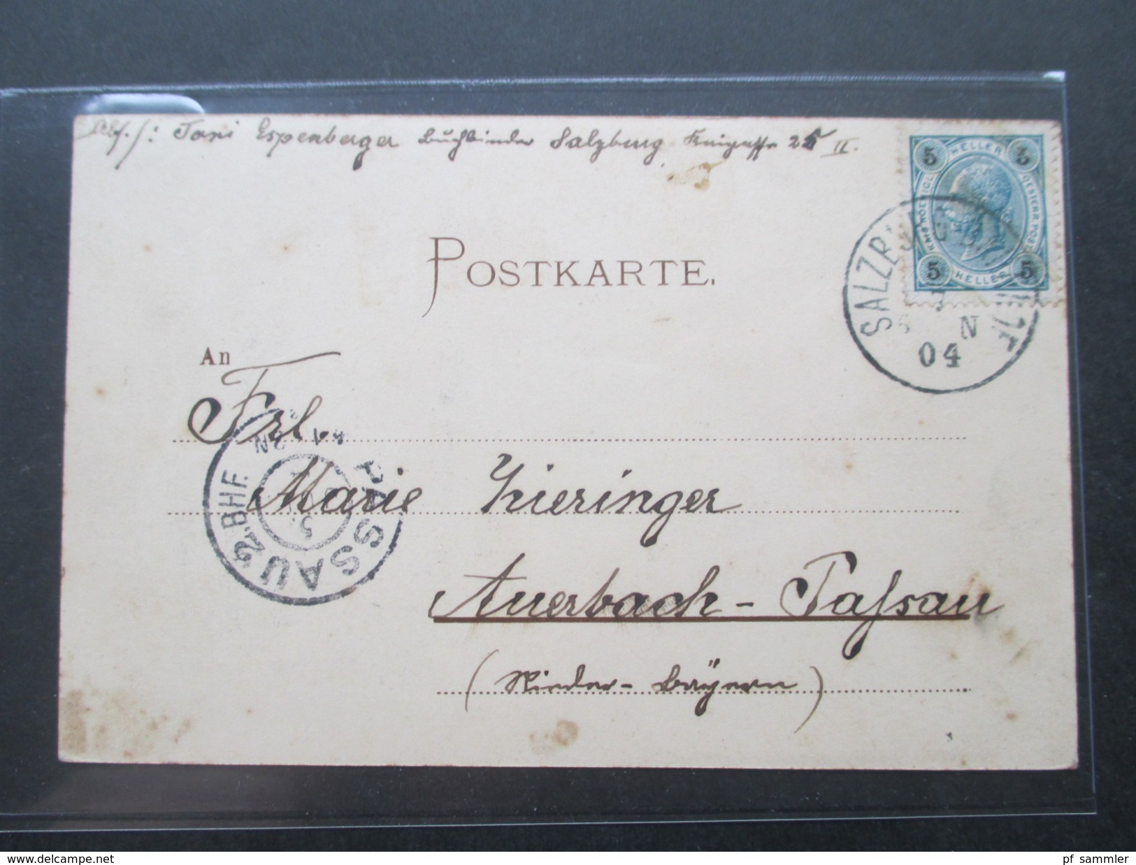 AK Österreich 1904 Salzburg Von Der Festung. Würthle & Sohn, Salzburg 17. Stempel: Salzburg Bahnhof. Bahnpost - Salzburg Stadt