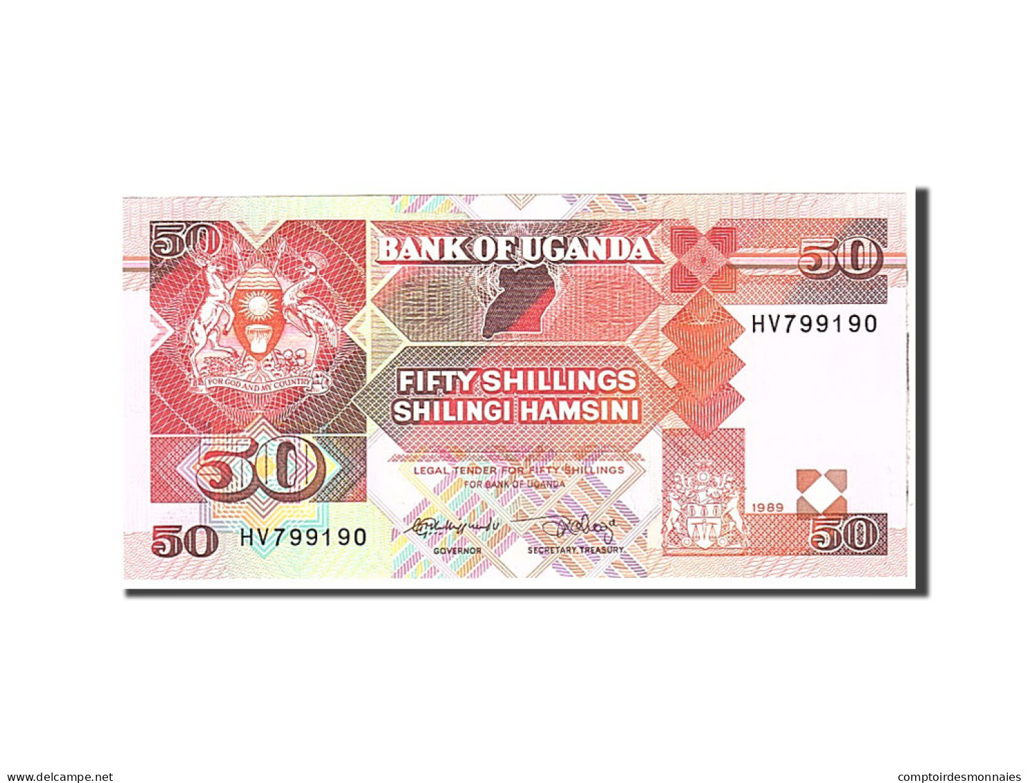 Billet, Uganda, 50 Shillings, 1989, Undated, KM:30b, NEUF - Uganda