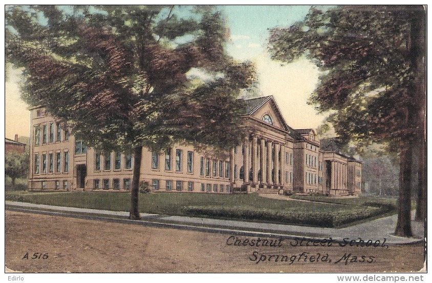 Springfield Mass  Chestnut Street School  Unused - - Springfield