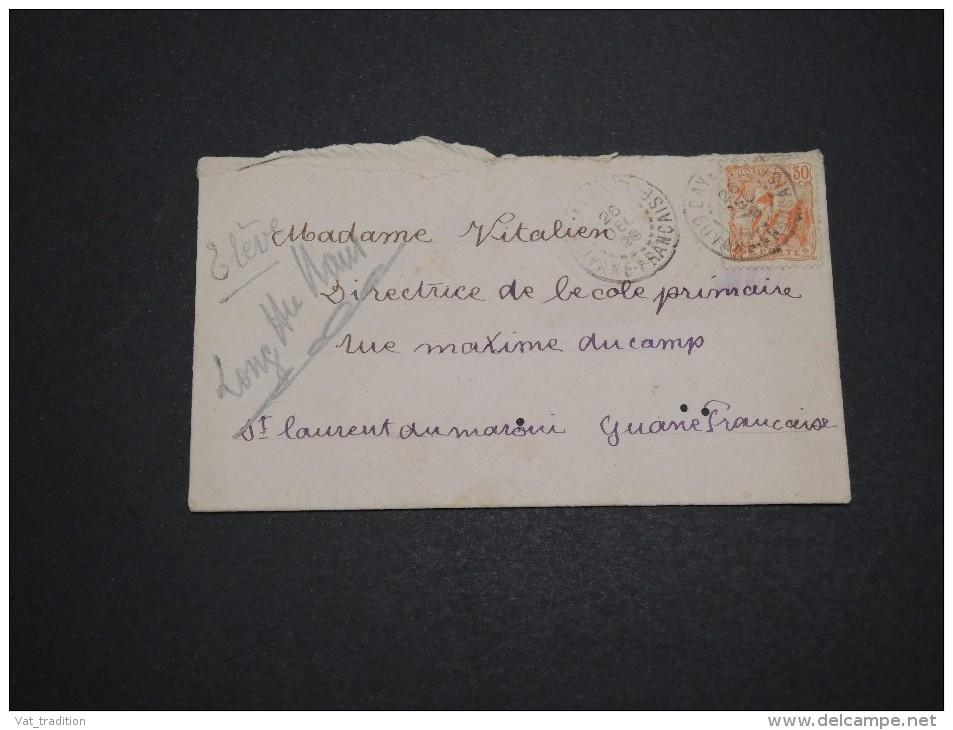 FRANCE / GUYANE - Enveloppe De Cayenne Pour St Laurent De Maroni En 1928 - A Voir - L 4945 - Cartas & Documentos