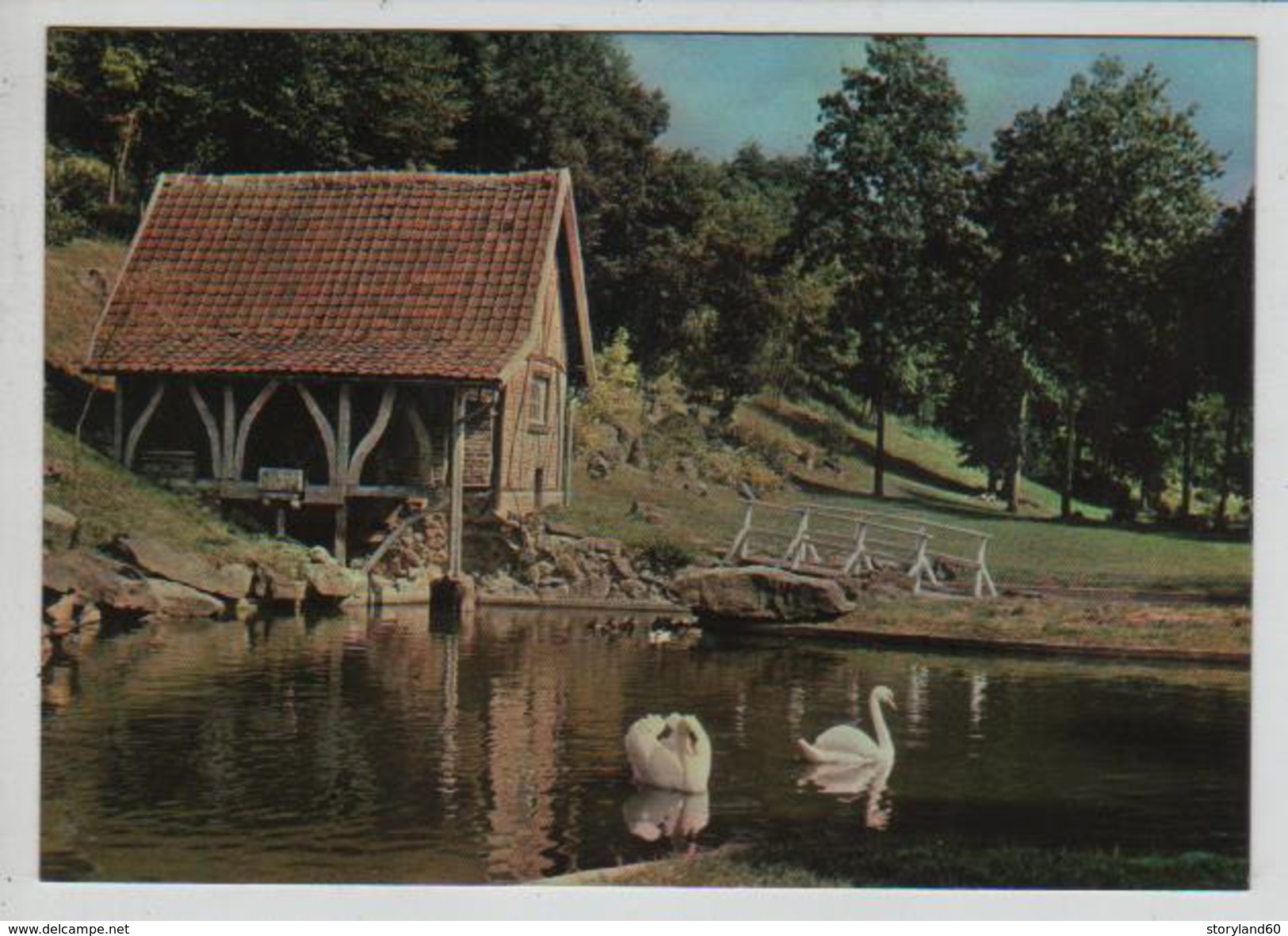 Cpm 809118 Grottes Historiques De Naours Le Moulin à Eau Et Les Cygnes - Naours