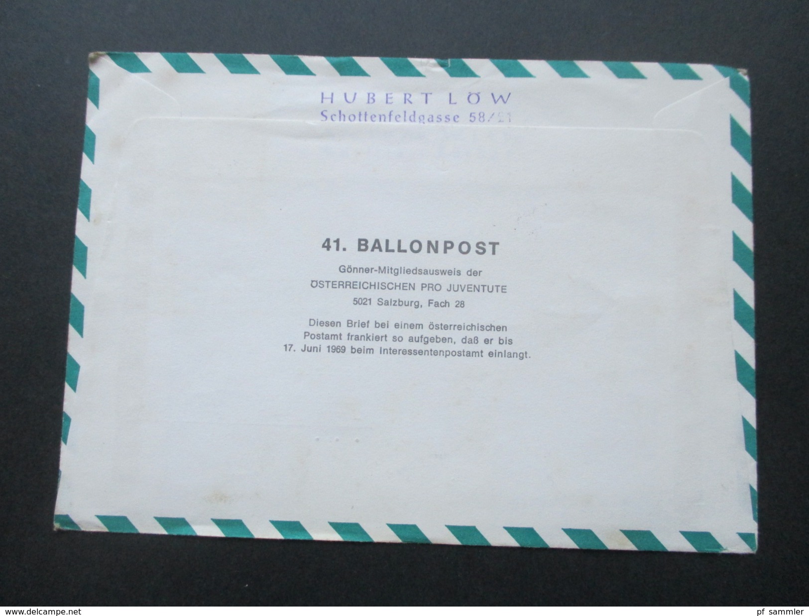 Österreich 1969 Ballonpost Faak Am See. DE DZC Raiffeisen Bordstempel. 41. Ballonpost - Balloon Covers