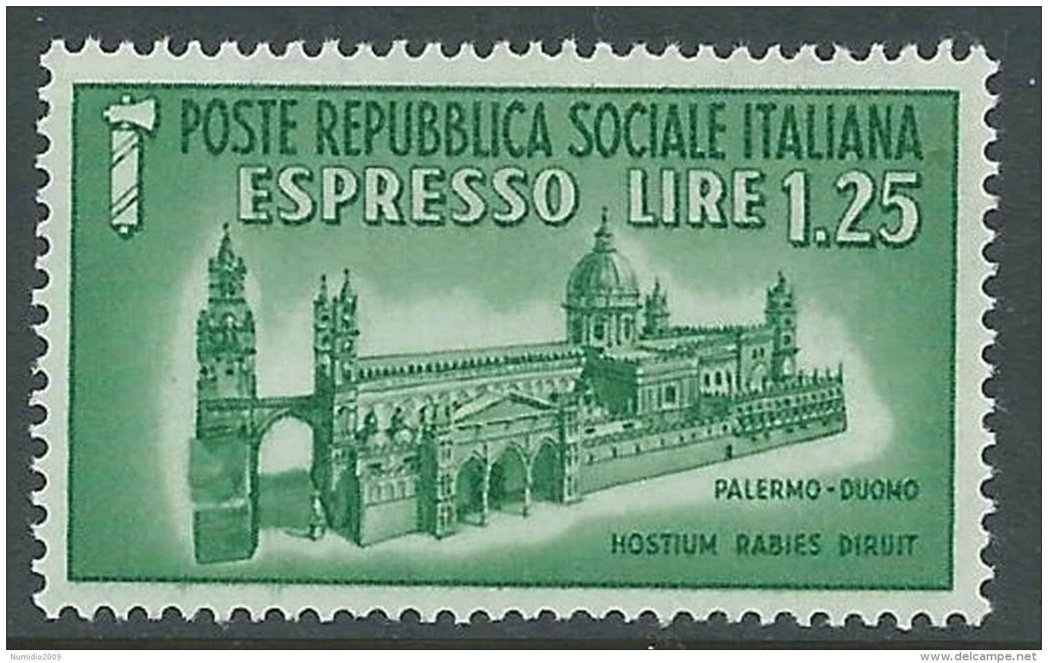 1944 RSI ESPRESSO DUOMO DI PALERMO 1,25 LIRE MNH ** - CZ39-5 - Poste Exprèsse