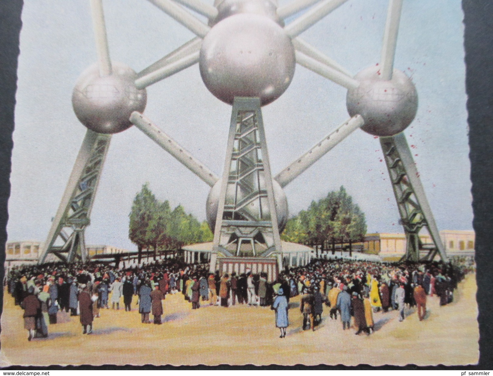 Belgien 1958 Weltsustellung In Brüssel Nr. 1101 EF Ansichtskarte Atomium. Gestempelt Im Atomium - Storia Postale