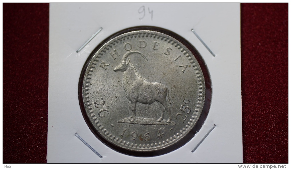 Rhodesia 2-1/2 Shillings = 25 Cents  1964 Km#4 (inv 00094) - Rhodésie