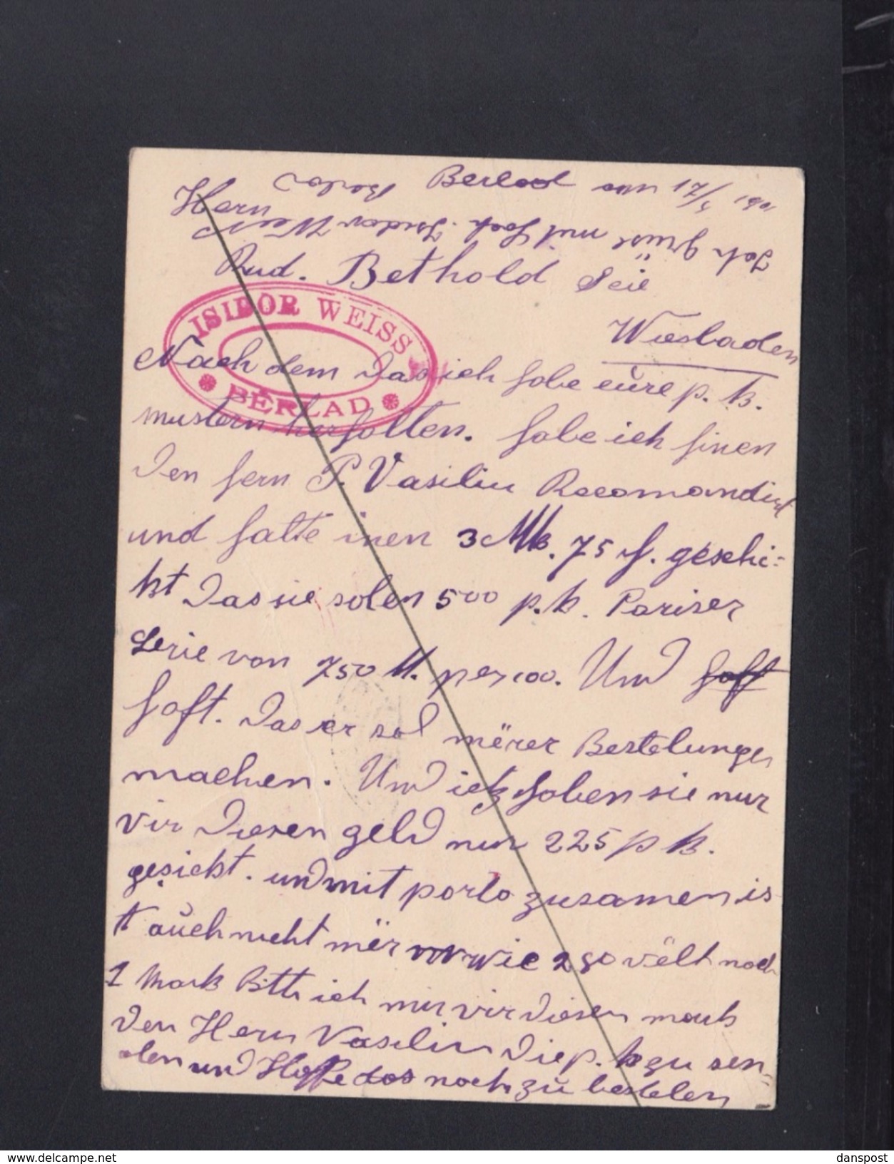 Romania Stationery 1901 Barlad To Germany - Brieven En Documenten