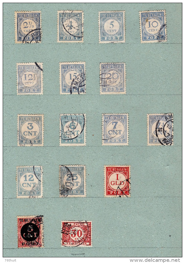 1921 - Nederland- TIMBRES TAXE - Oblitérés Avec Charnière - 16 Valeurs - Impuestos