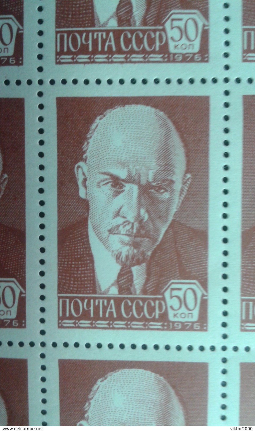 RUSSIA 1976 MNH (**)YVERT.4272  Series Current.Lenin. Sheet 10&#x445;10 - Fogli Completi