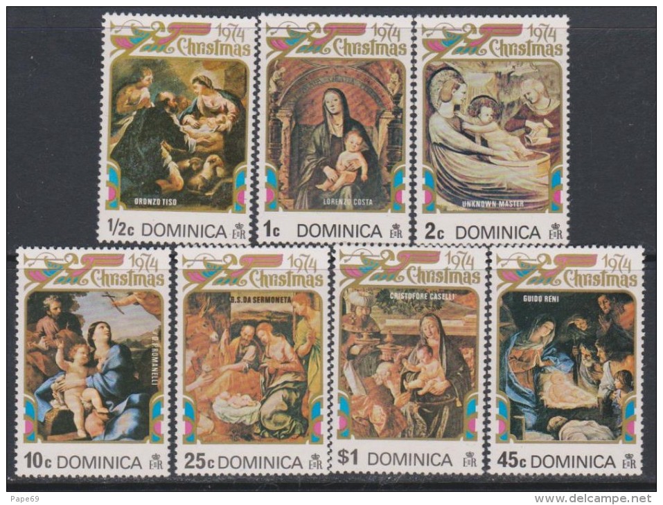 Dominique  N° 402 / 08 XX  Noël : Tableaux Religieux, Les  7 Valeurs Sans Charnière, TB - Dominica (...-1978)