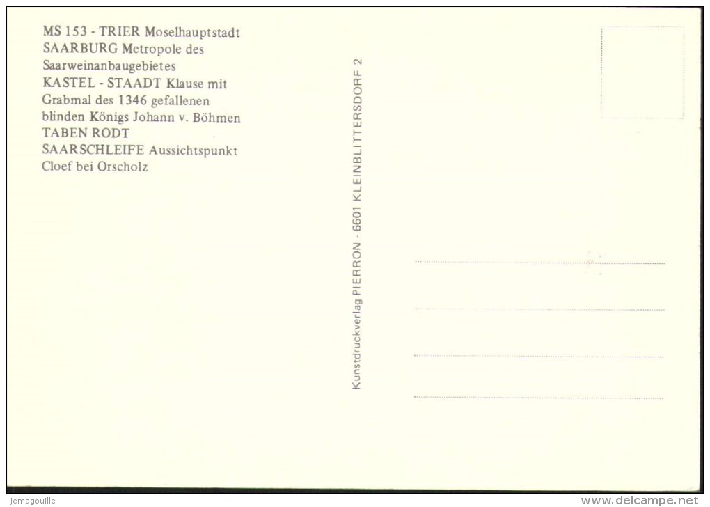 Die Mosel Von Trier Bis Konz Mit Saartal Bis Mettlach - MS153 - W-20 - Kreis Saarlouis