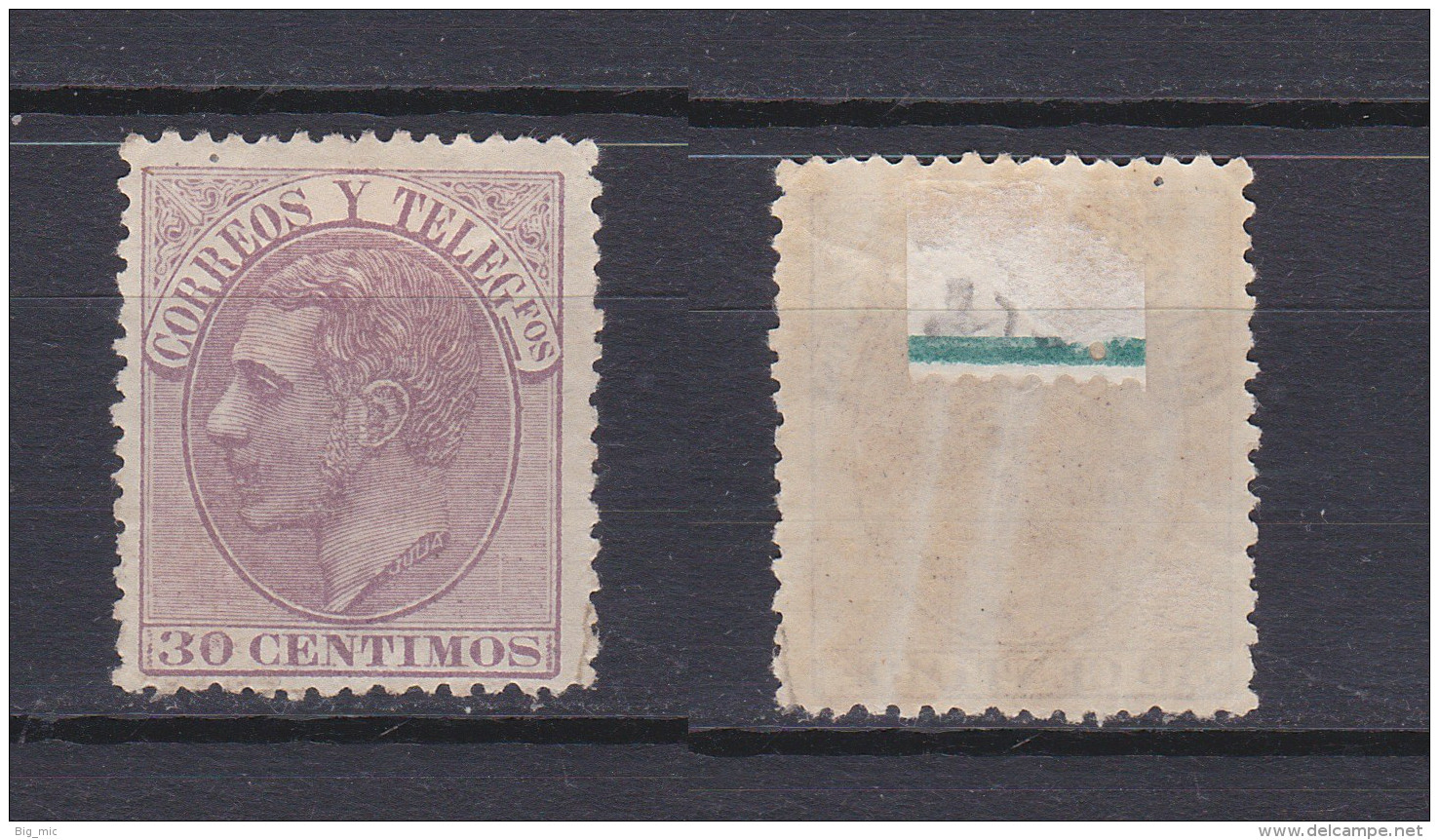 SPAIN 1882 King Alfonso XII 30c Lilac Mint * 253 (Mi.187) - Ungebraucht