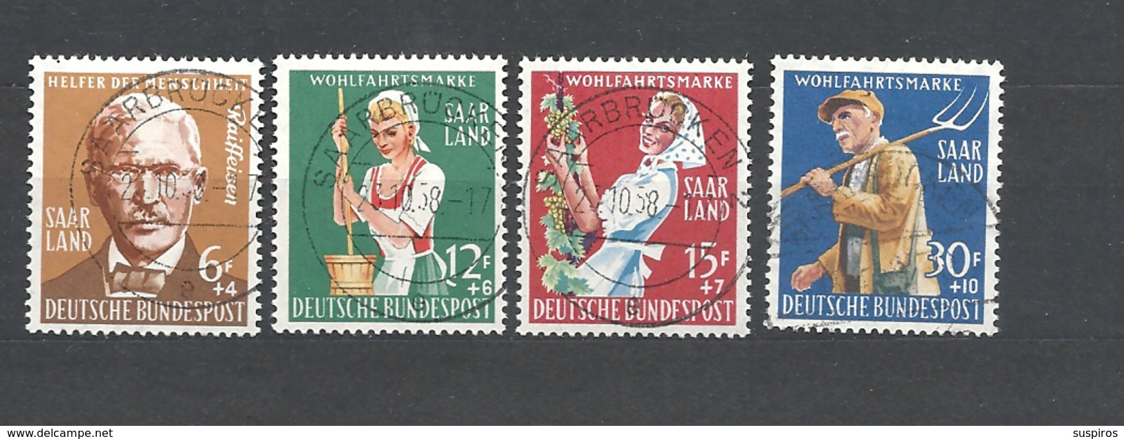 SARRLAND   1958 Charity - Agriculture  USED - Gebruikt