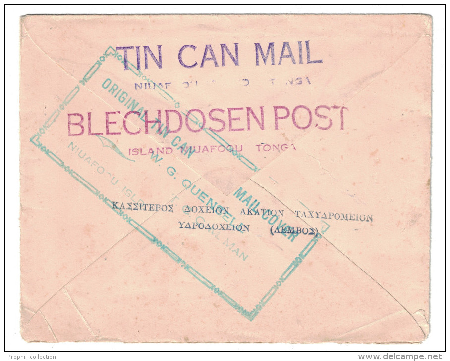 TOGA / TONGA - 1936 COVER By TIN CAN MAIL / Courrier Voyagé Par "boite De Conserve" En Pleine Mer - Tonga (...-1970)