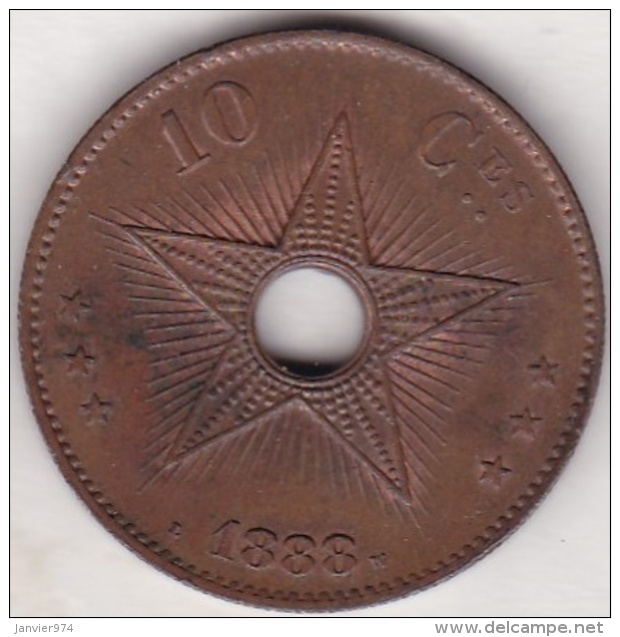 CONGO BELGE. 10 CENTIMES 1888. LEOPOLD II - 1885-1909: Leopold II