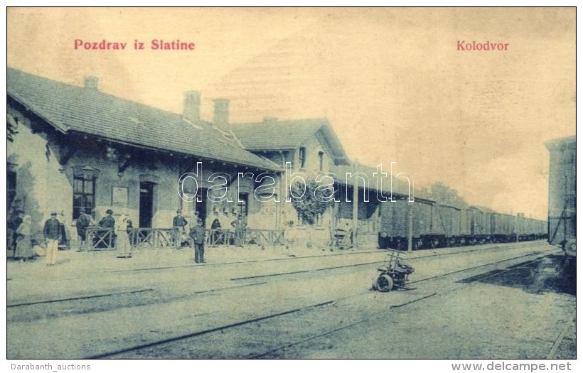 T2 Szlatina, Slatina; Vasútállomás, W. L. 171. / Kolodvor / Railway Station (EK) - Sin Clasificación