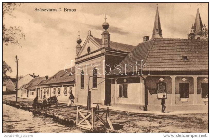 * T2/T3 Szászváros, Broos; Utcakép Zsinagógával / Street View With Synagogue ... - Unclassified