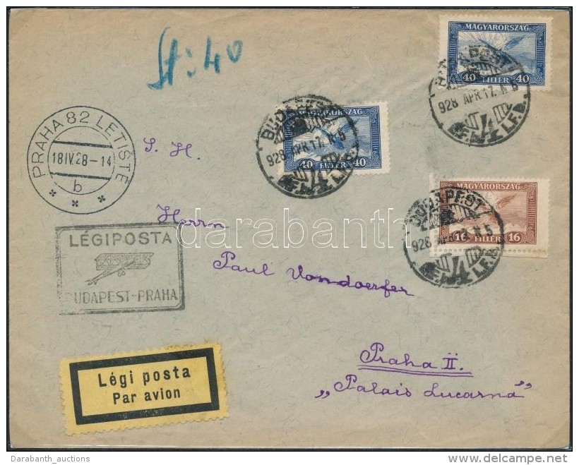 1928 Légi Levél 96f Bérmentesítéssel / Airmail Cover With 92f Franking... - Otros & Sin Clasificación