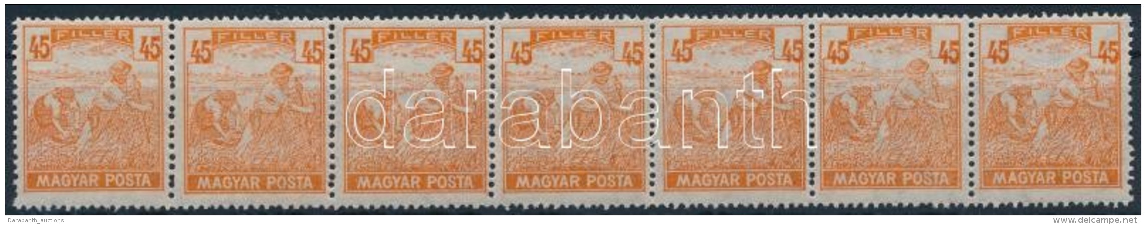 ** 1919 Magyar Posta 45f Hetescsík Ferdén Eltolódott értékszámokkal / Mi... - Otros & Sin Clasificación