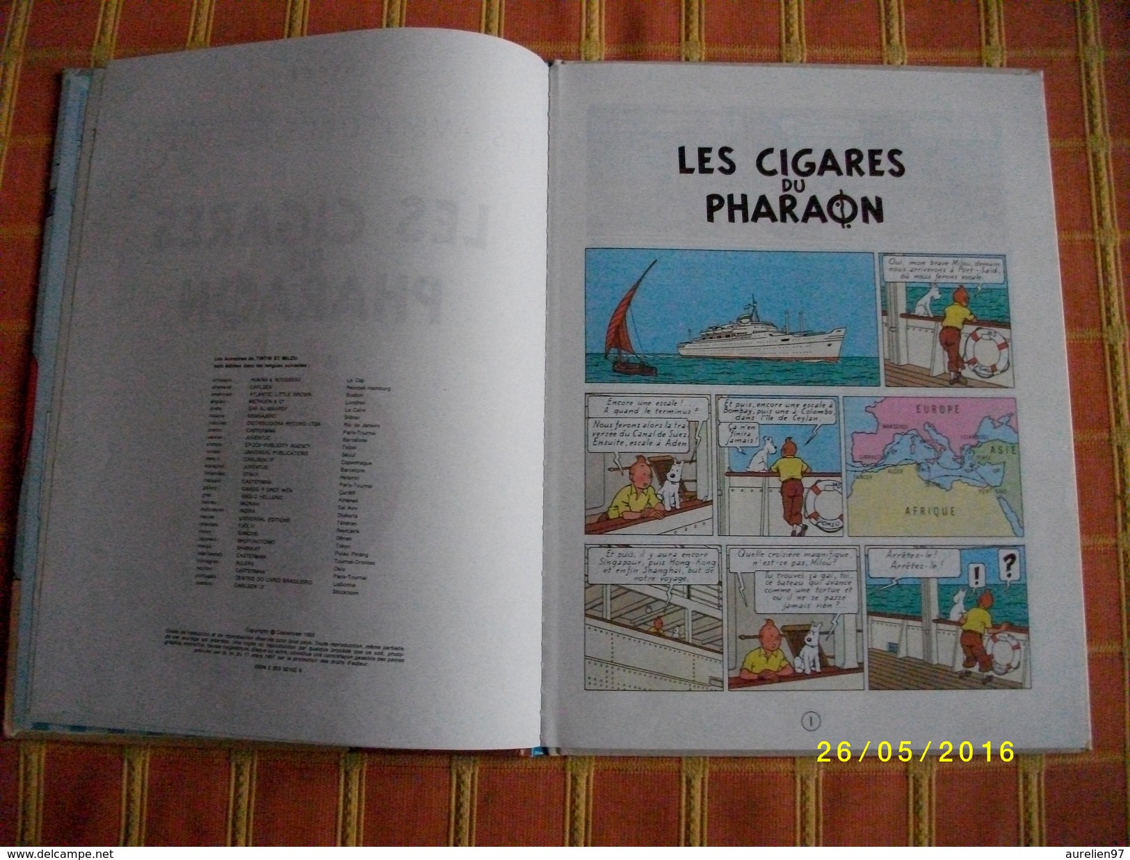 TINTIN Les Cigares Du Pharaon 1966 TBE - Hergé