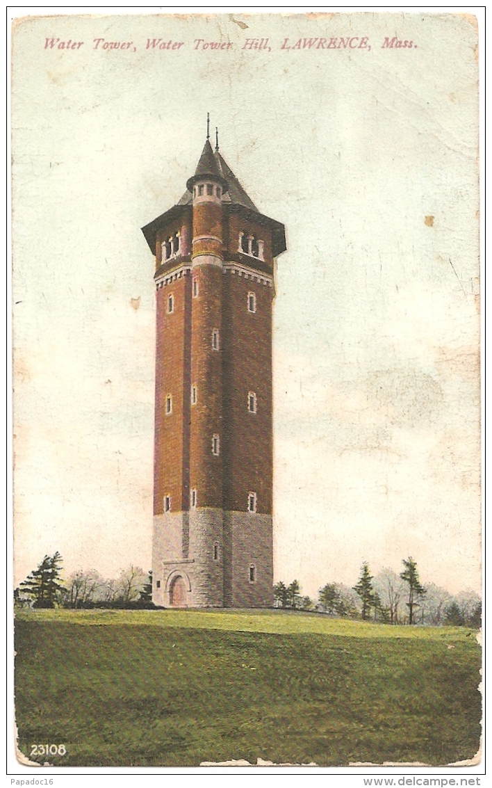 USA - MA - Lawrence : Water Tower, Water Tower Hill - Souvenir Post Card Co. N° 23106 (circ.) - Lawrence